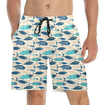 Tuna Fish Print Design LKS302 Men's Swim Trunks Beach Shorts