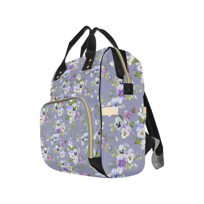 Pansy Pattern Print Design PS05 Diaper Bag Backpack