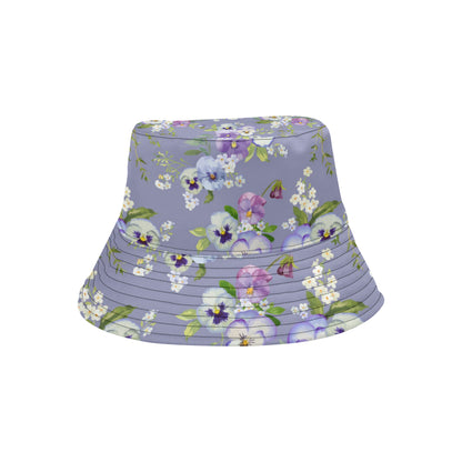 Pansy Pattern Print Design PS05 Unisex Bucket Hat