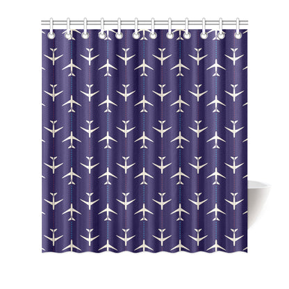 Airplane Pattern Print Design 03 Shower Curtain
