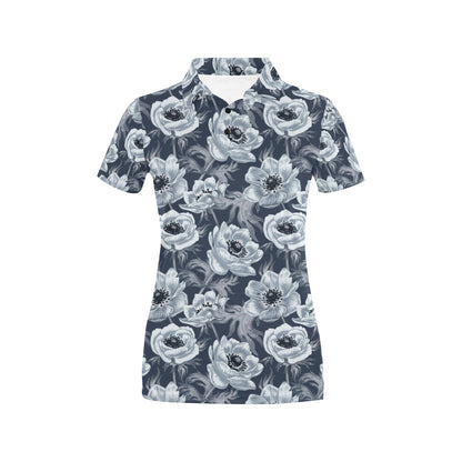 Anemone Pattern Print Design AM09 Women's Polo Shirt