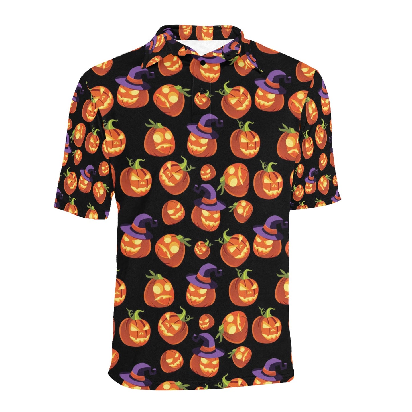 Witch Pumpkin Halloween Print LKS302 Men Polo Shirt