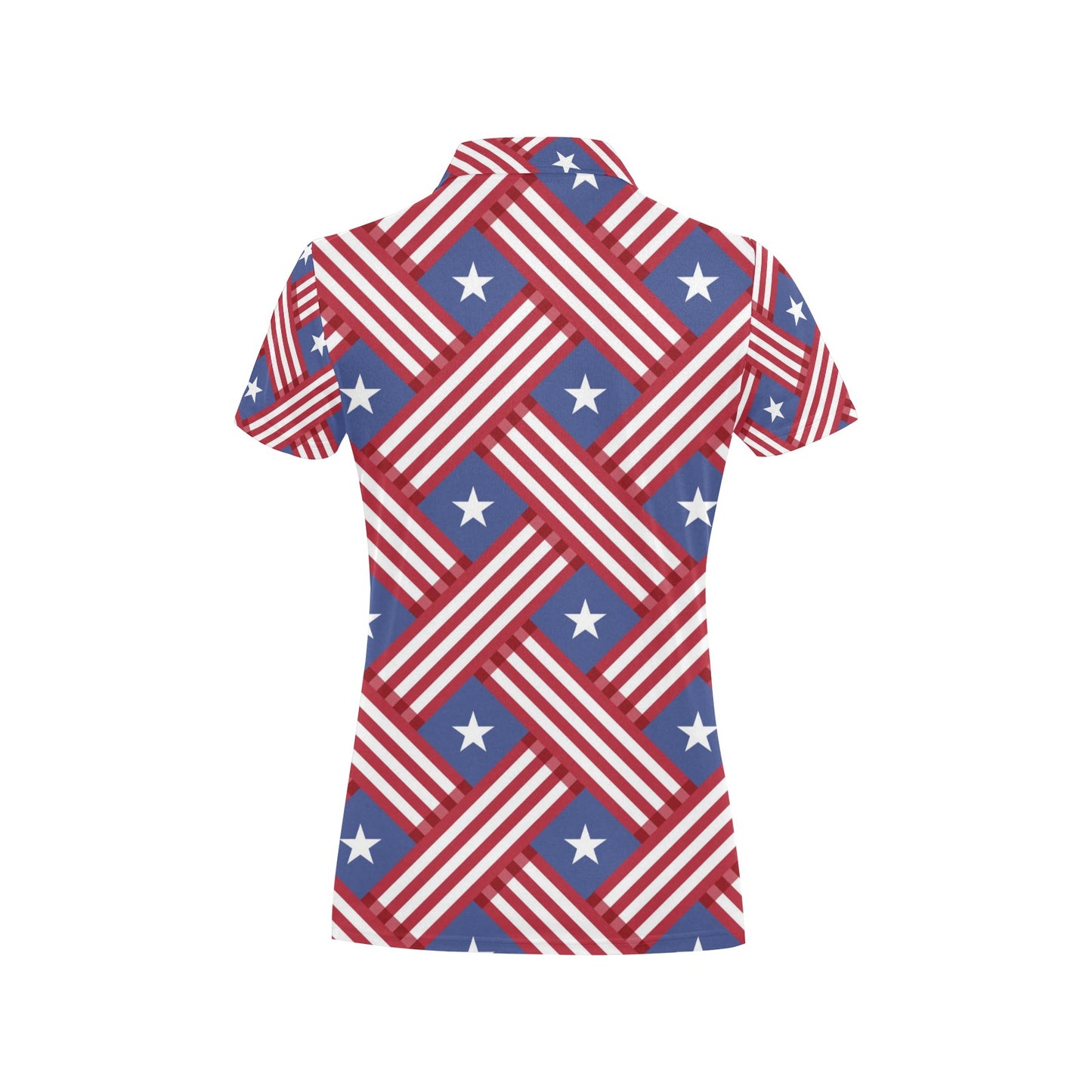 American flag Pattern Women's Polo Shirt