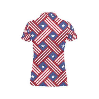 American flag Pattern Women's Polo Shirt