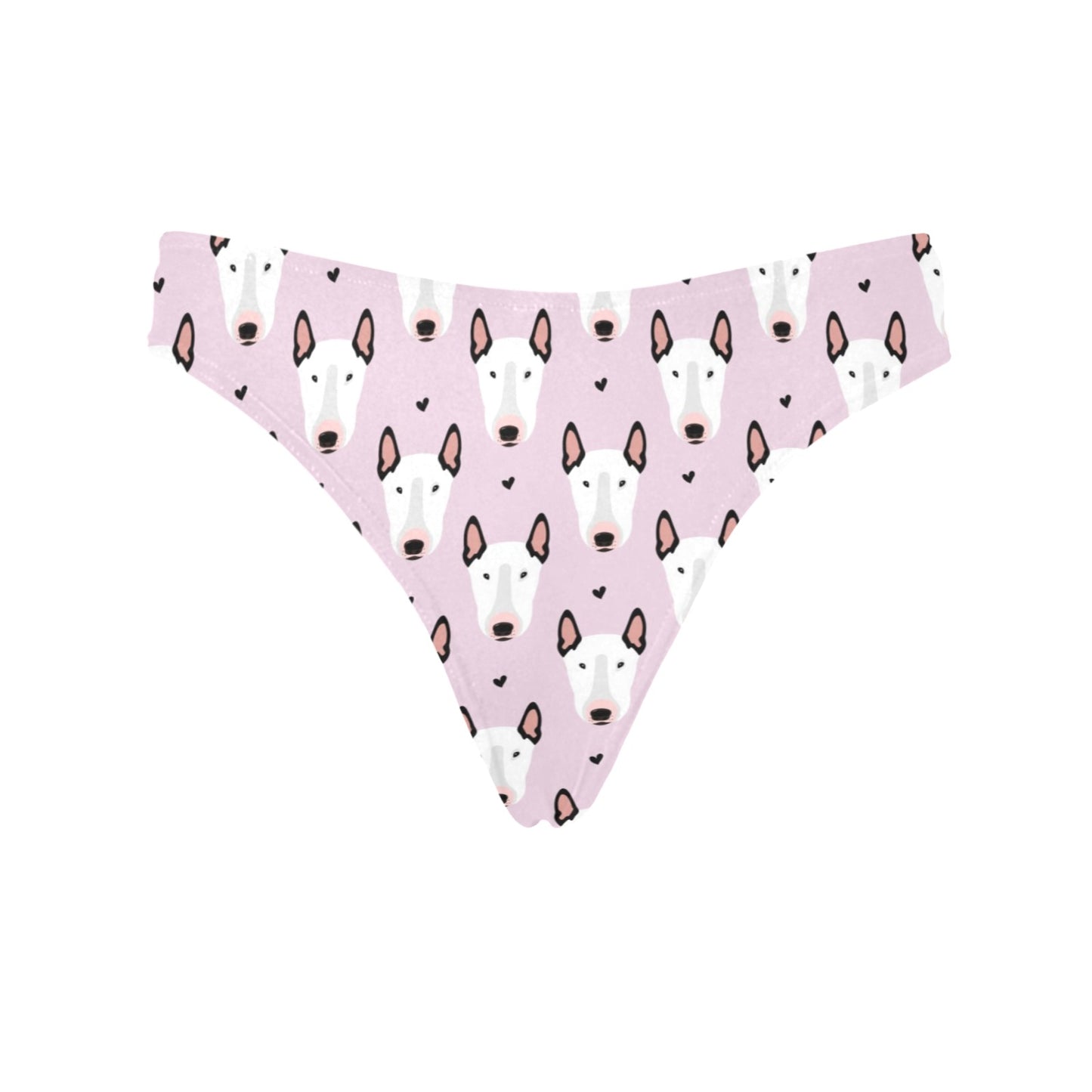 Bull Terrier Pink Print Pattern Women's Thongs