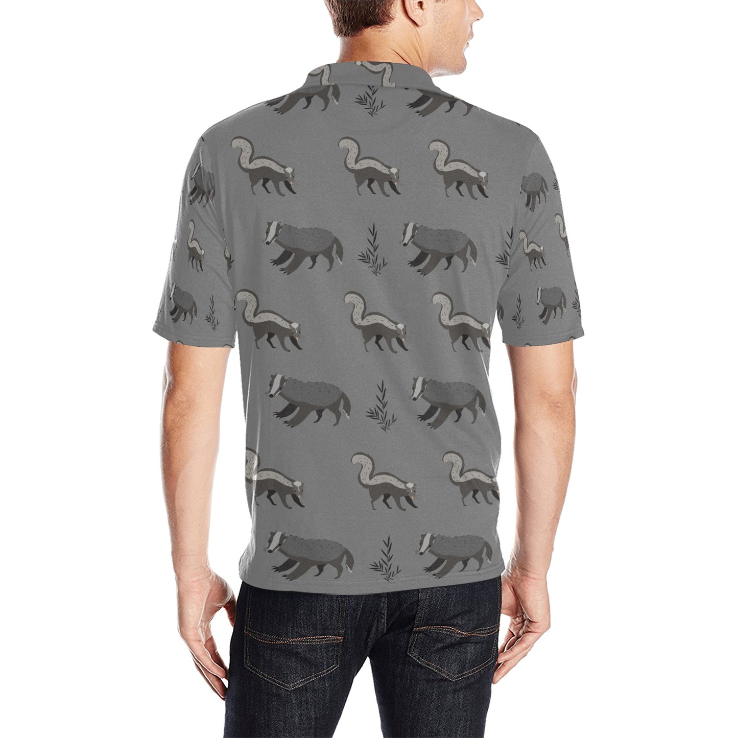 Skunk Print Design LKS301 Men Polo Shirt