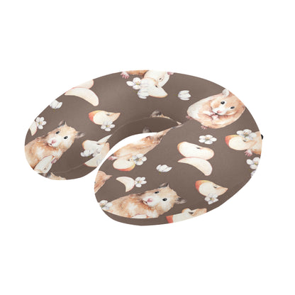 Hamster Pattern Print Design 03 U-Shaped Travel Neck Pillow