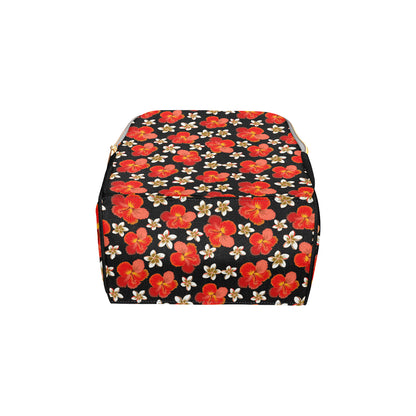 Red Hibiscus Pattern Print Design HB022 Diaper Bag Backpack
