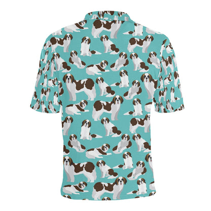 St Bernards Print Design LKS302 Men Polo Shirt