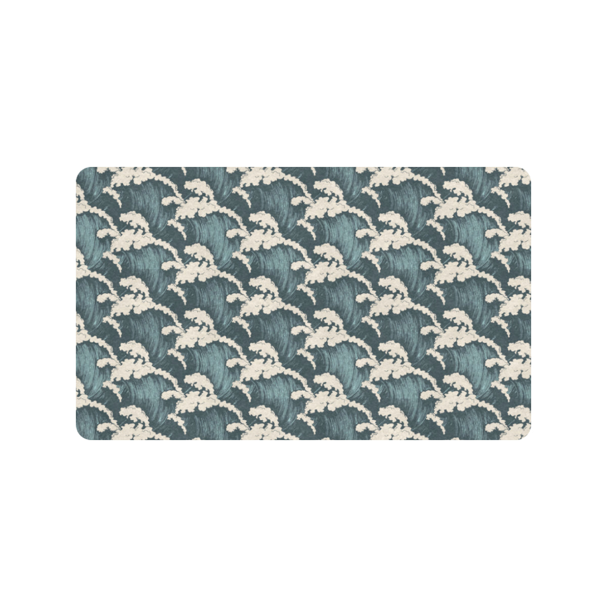 Wave Art Print Rubber Doormat