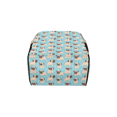 Pug Pattern Print Design A03 Diaper Bag Backpack