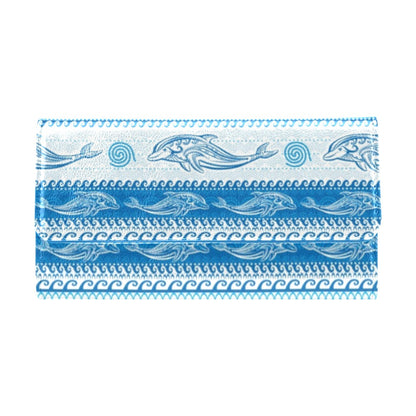 Dolphin Tribal Print Pattern Women's Trifold Wallet