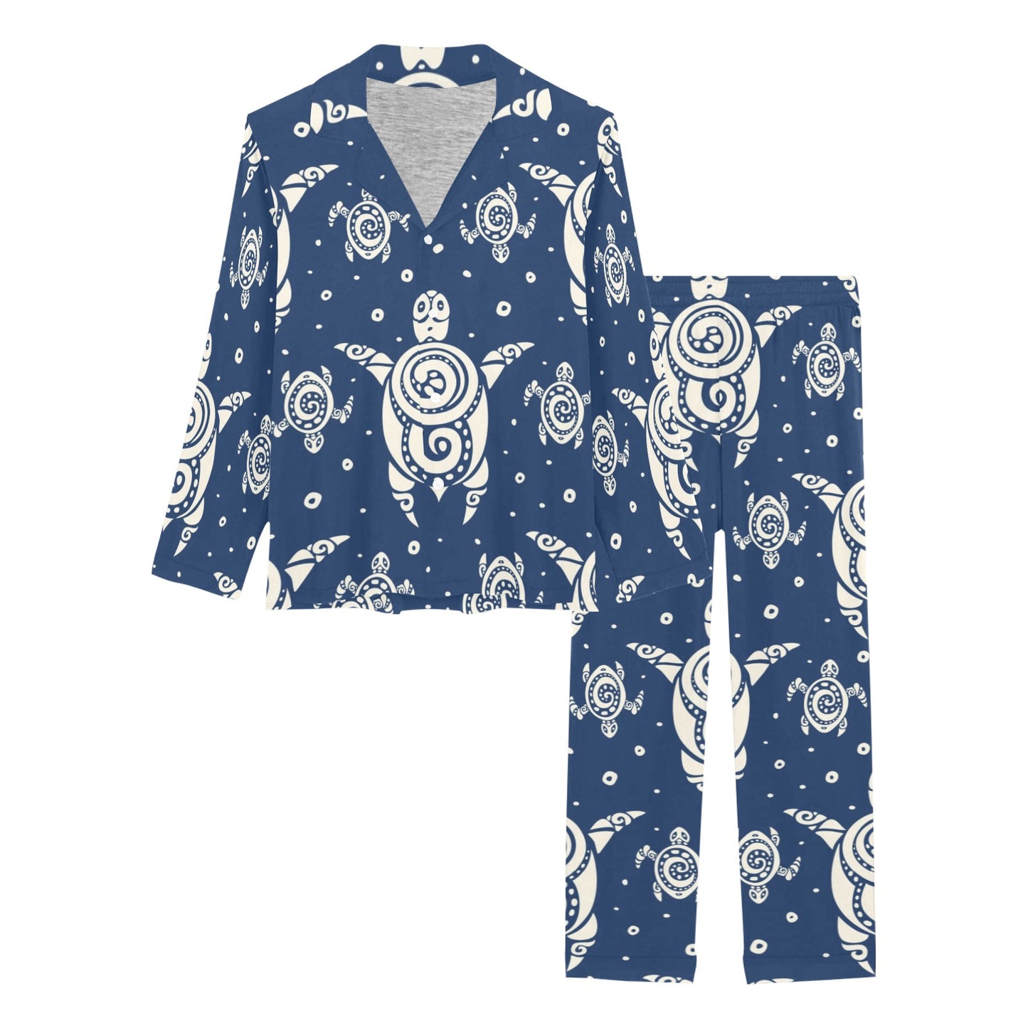 Sea Turtle Tribal Women's Long Pajama Set