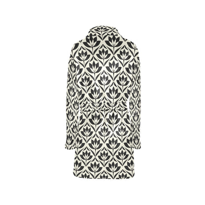 Lotus Pattern Print Women's Fleece Robe