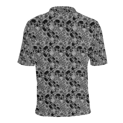 Skull Tattoo Design Print Men Polo Shirt