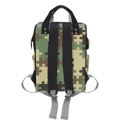 Puzzle Camo Pattern Print Design A03 Diaper Bag Backpack