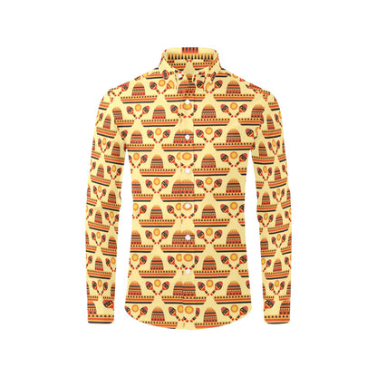 Maracas Print Design LKS403 Men's Long Sleeve Dress Shirt