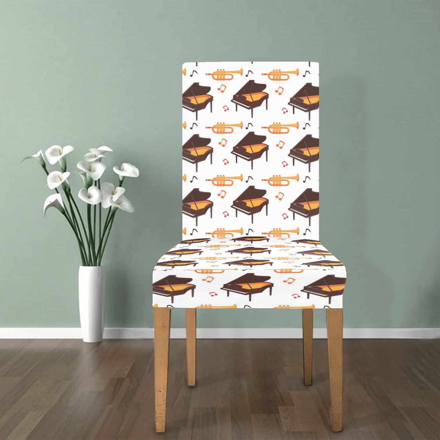 Piano Print Design LKS406 Dining Chair Slipcover