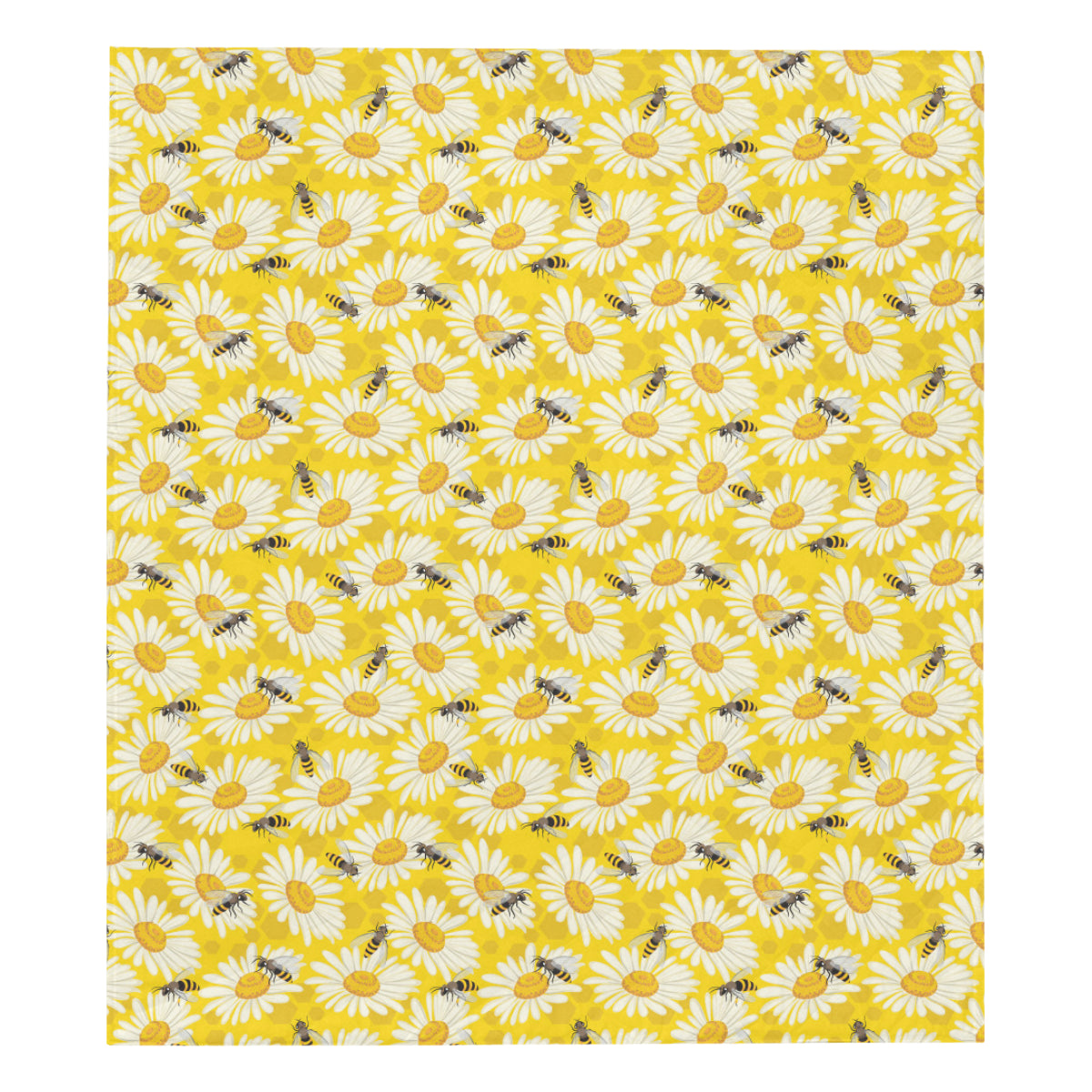 Bee Daisy Pattern Print Design 06 Premium Quilt