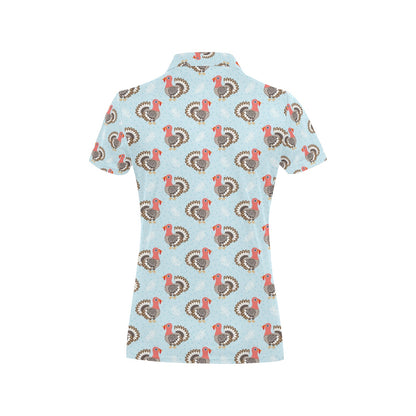 Turkey Print Design LKS403 Women's Polo Shirt