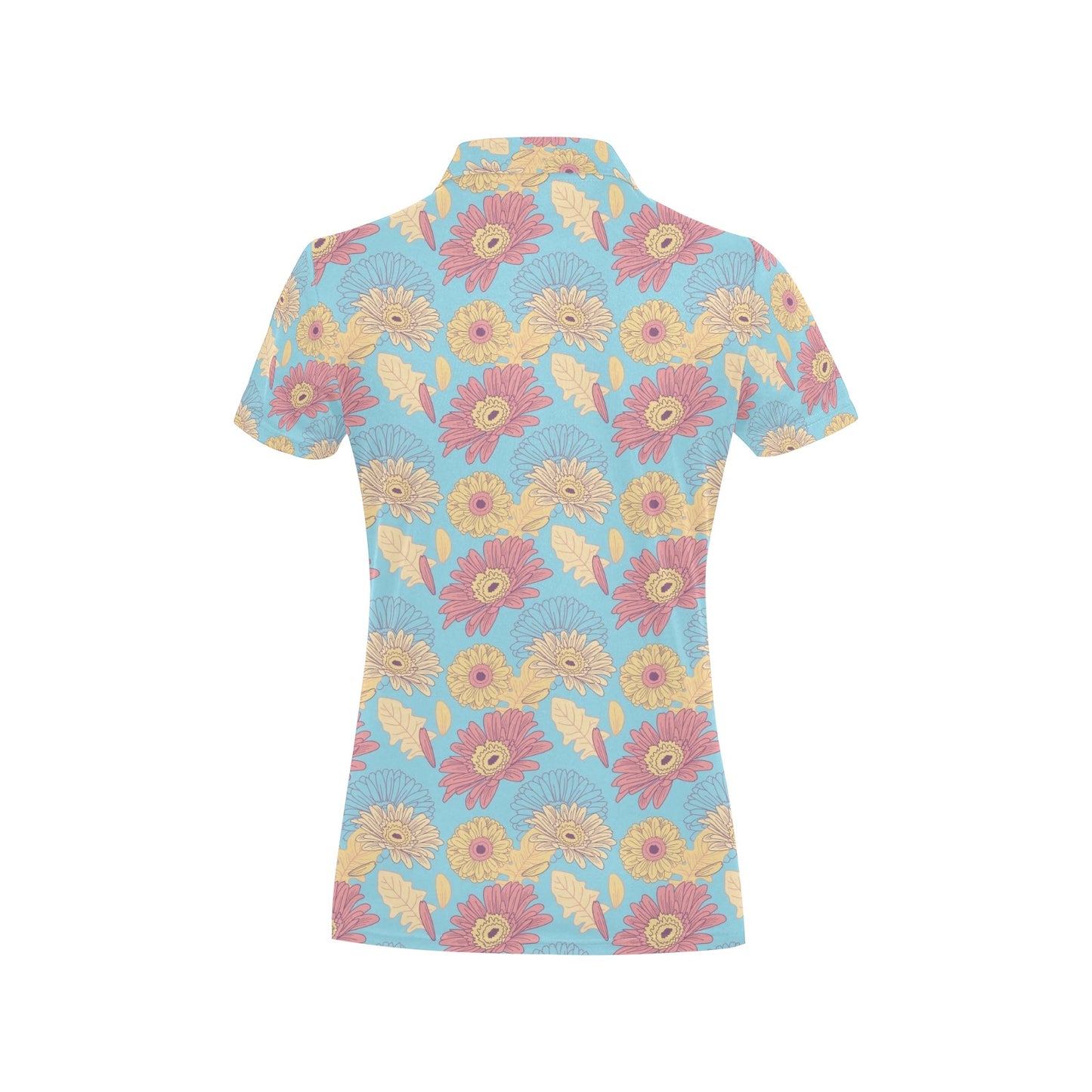 Gerberas Pattern Print Design GB04 Women's Polo Shirt
