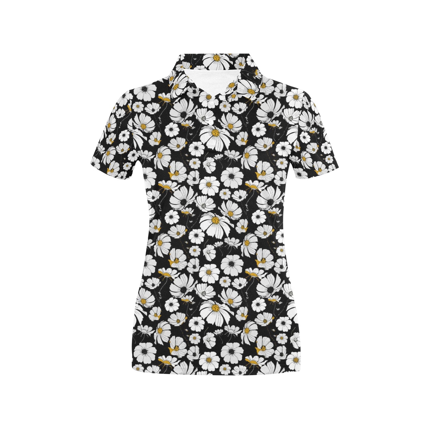 Daisy Pattern Print Design 02 Women's Polo Shirt