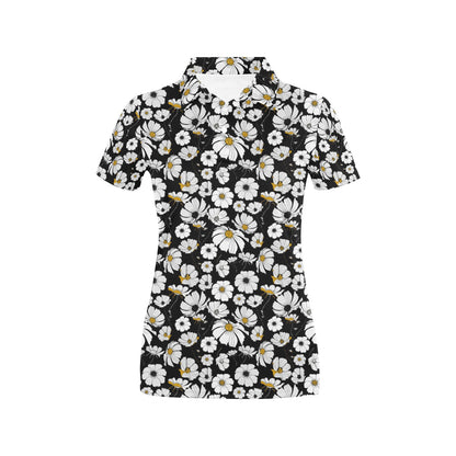 Daisy Pattern Print Design 02 Women's Polo Shirt