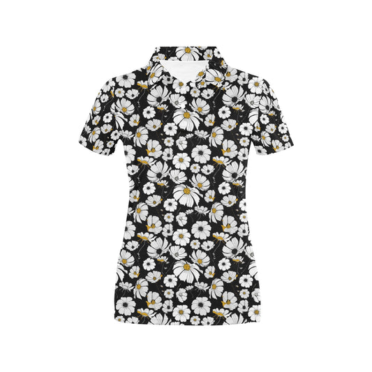 Daisy Pattern Print Design 02 Women's Polo Shirt