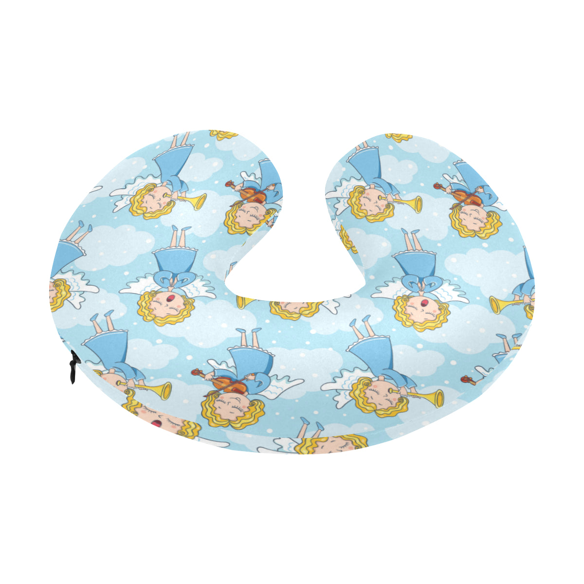 Angel Musician Pattern Print Design 09 U-Shaped Travel Neck Pillow
