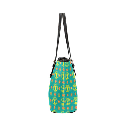 Celtic Tree of Life Print Pattern Leather Tote Bag
