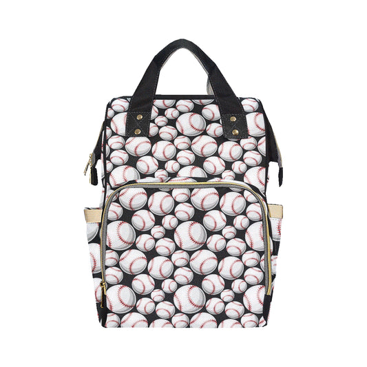 Baseball Black Background Diaper Bag Backpack