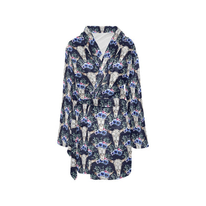 Buffalo Head Print Design LKS402 Women's Fleece Robe