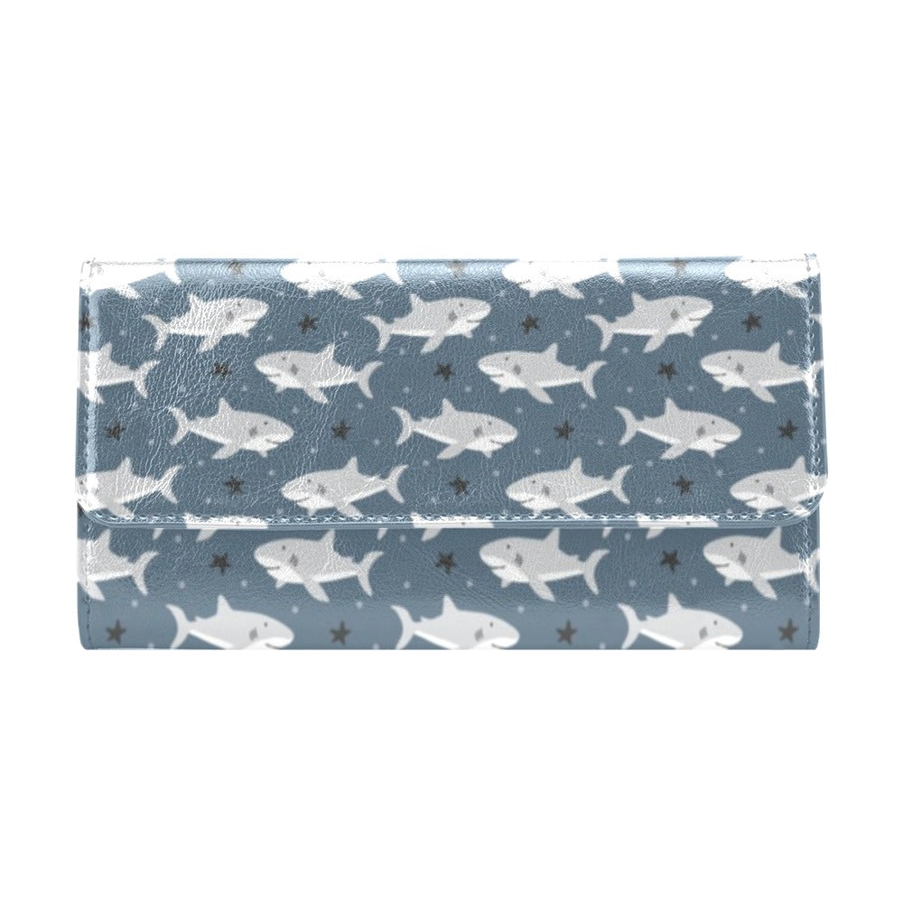 Shark Print Design LKS305 Women's Trifold Wallet