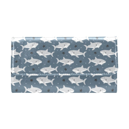 Shark Print Design LKS305 Women's Trifold Wallet
