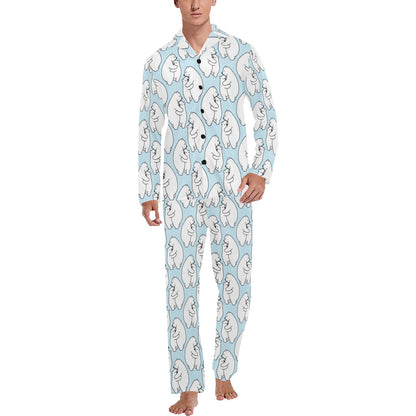Polar Bear Pattern Print Design PB08 Men's Long Pajama Set