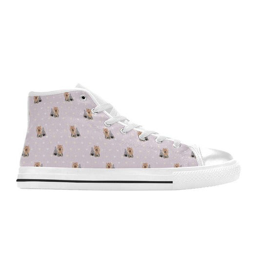 Yorkshire Terriers Print Design LKS302 Men's High Top Canvas Shoes