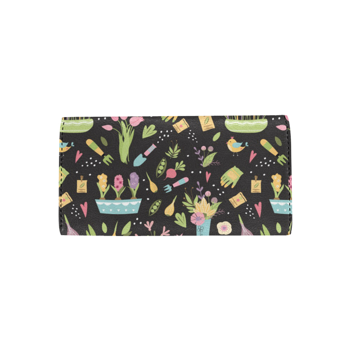 Gardening Pattern Print Design G03 Women's Trifold Wallet
