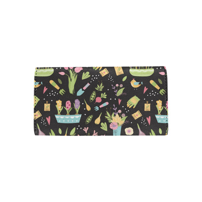 Gardening Pattern Print Design G03 Women's Trifold Wallet