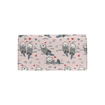 Sea Otter Pattern Print Design 02 Women's Trifold Wallet