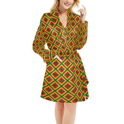 Rasta Reggae Color Cross Women's Fleece Robe