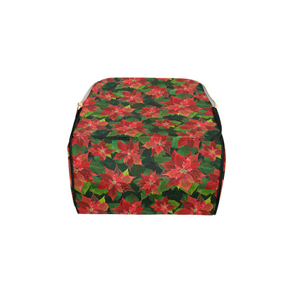 Poinsettia Pattern Print Design POT04 Diaper Bag Backpack