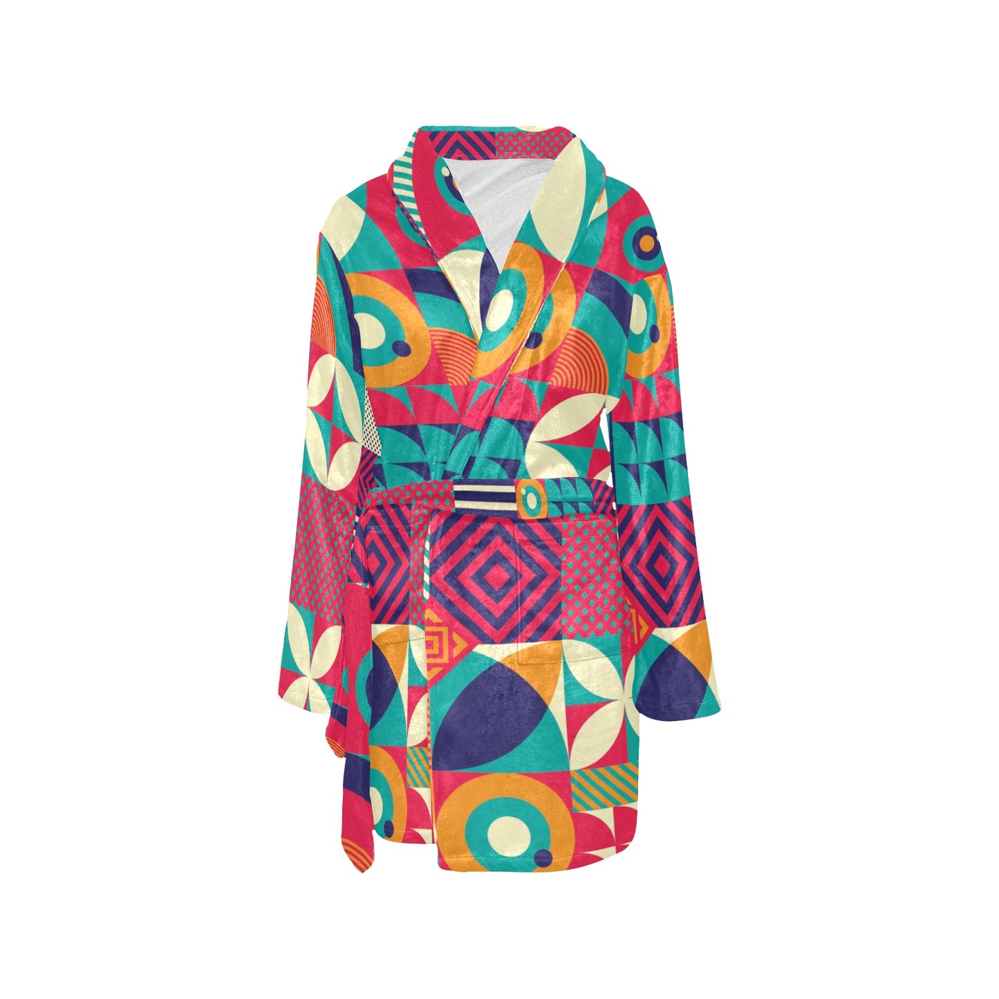 Mosaic Pattern Print Design 03 Women's Fleece Robe