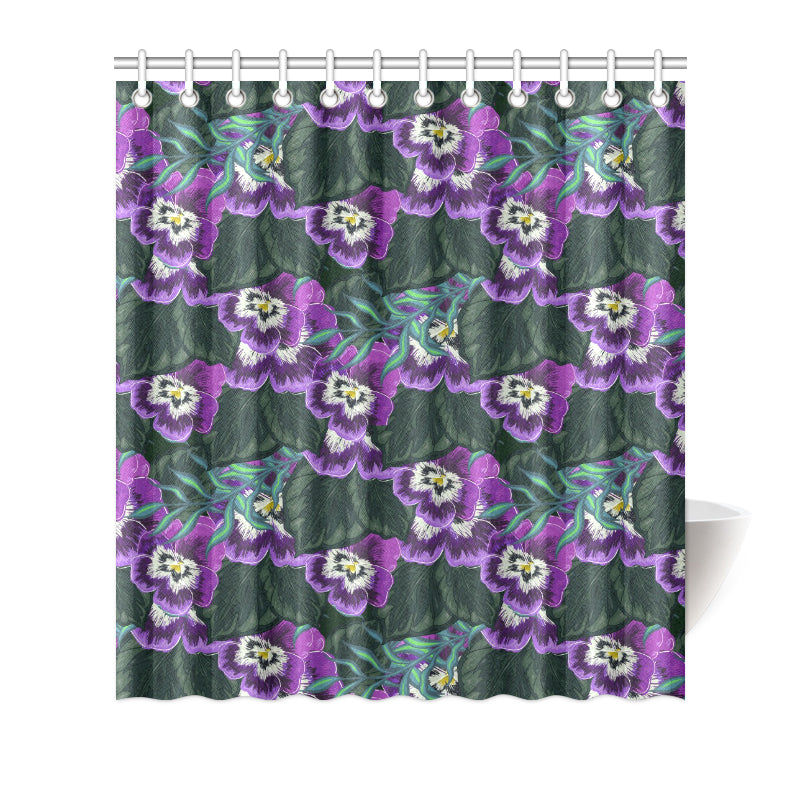 Pansy Pattern Print Design PS07 Shower Curtain