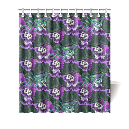 Pansy Pattern Print Design PS07 Shower Curtain
