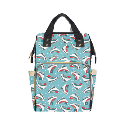 Ice Skate Pattern Print Design 03 Diaper Bag Backpack