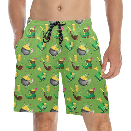 Shamrock Saint Patrick's Day Print Design LKS306 Men's Swim Trunks Beach Shorts