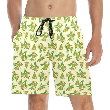 Olive Print Design LKS302 Men's Swim Trunks Beach Shorts