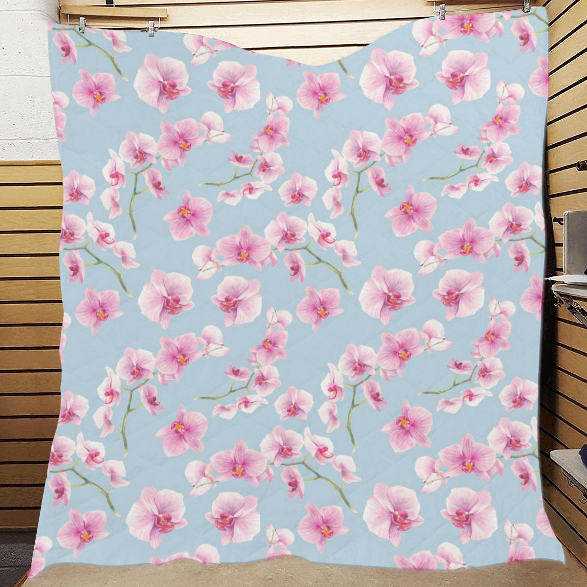 Orchid Pink Pattern Print Design OR01 Premium Quilt