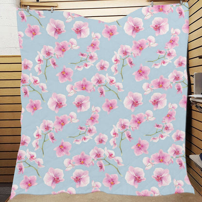 Orchid Pink Pattern Print Design OR01 Premium Quilt
