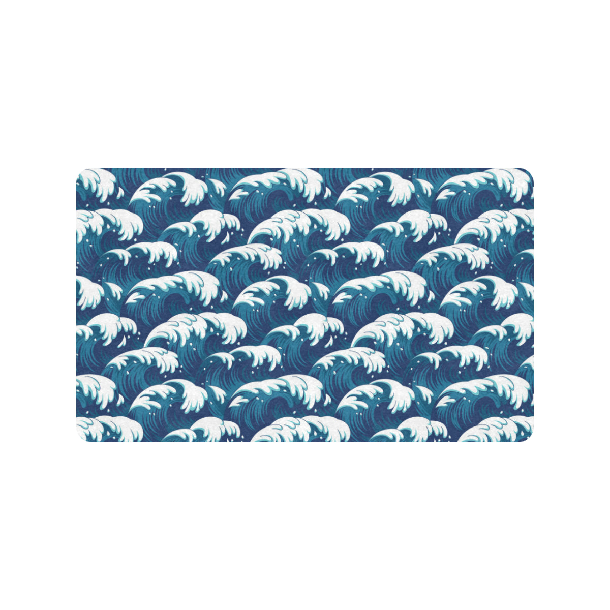 Ocean Wave Pattern Print Rubber Doormat